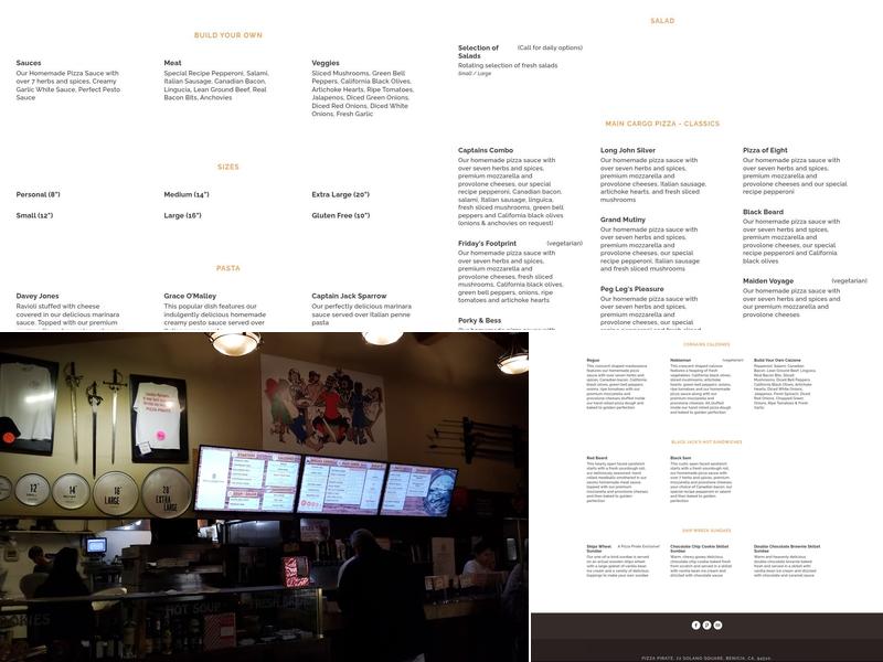 Pizza Pirate Menu