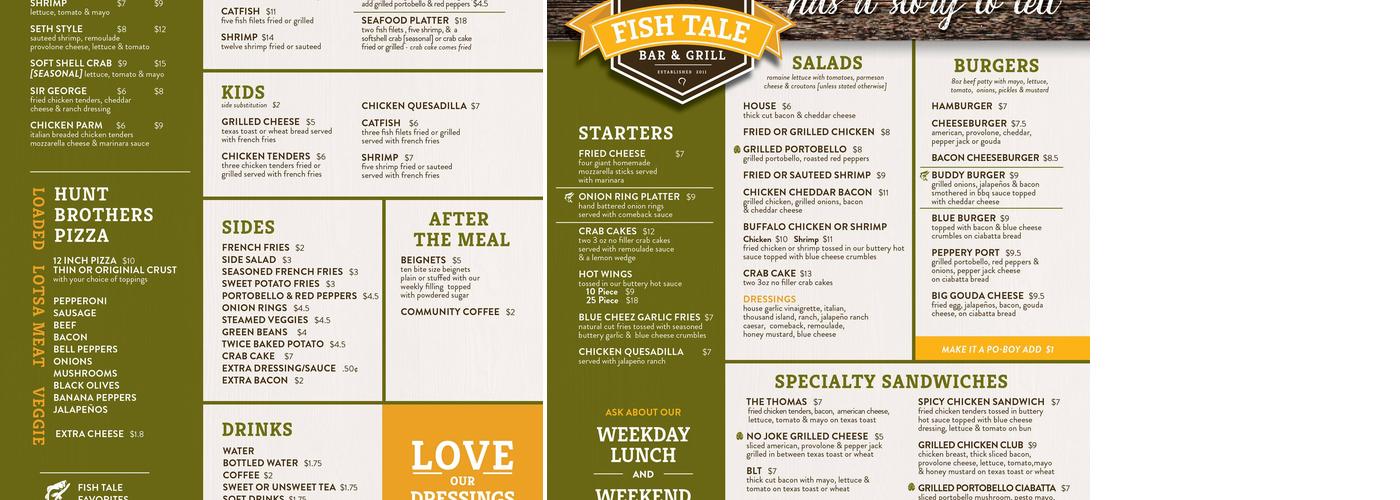 Fish Tale Grill Menu