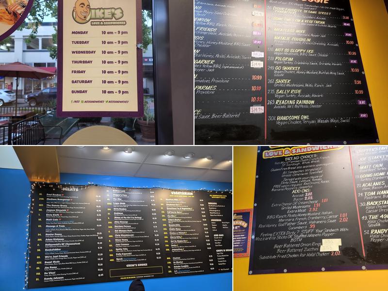 Ike's Love & Sandwiches Menu