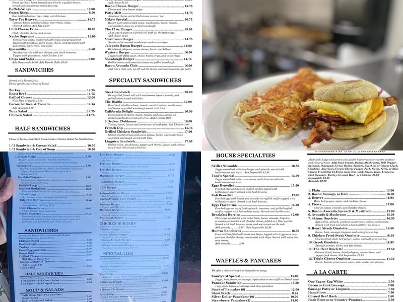 Copper Skillet Courtyard Menu