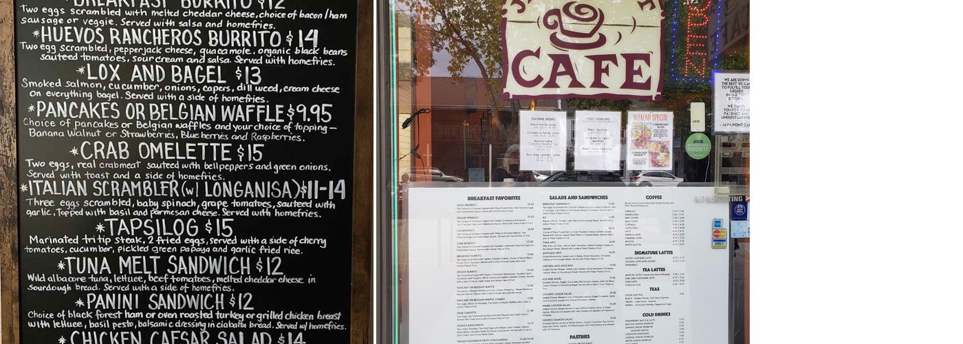 Java Point Café Menu