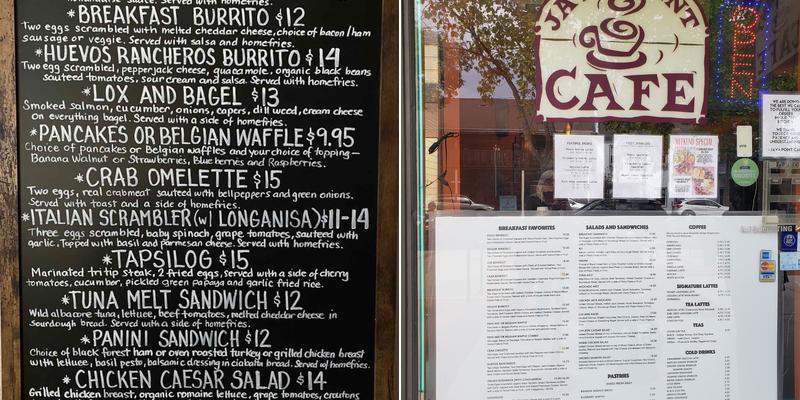 Java Point Café Menu