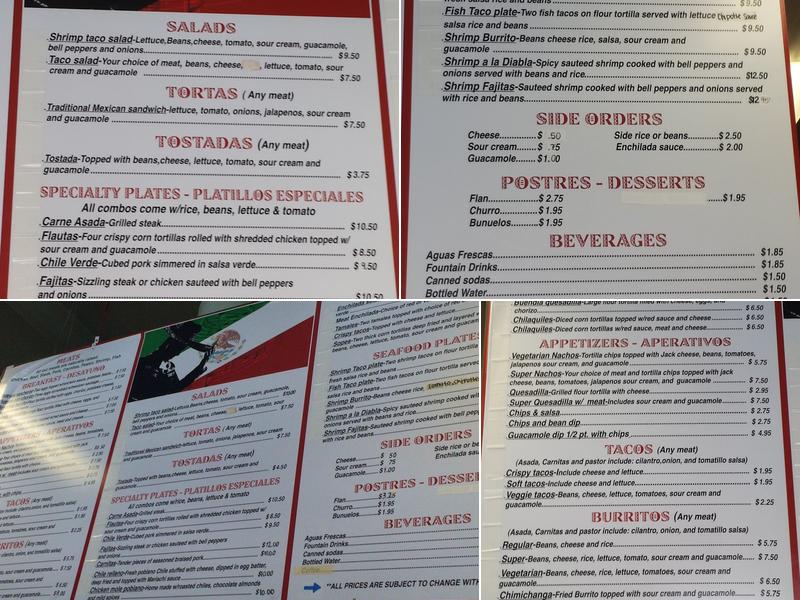 Mariachi Mexican Grill Menu