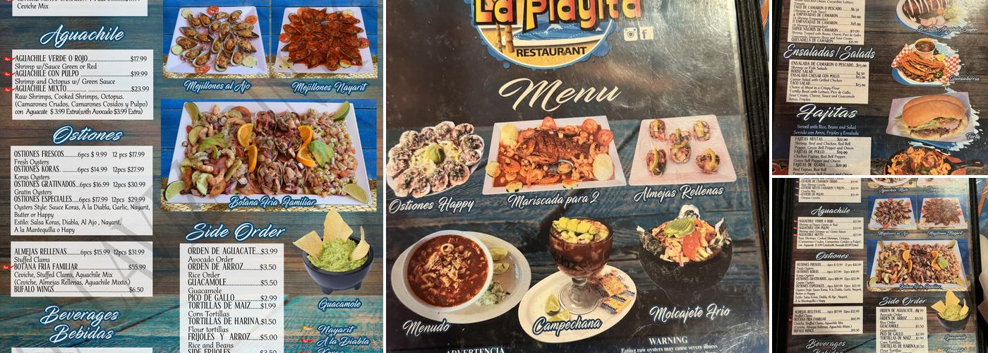 Mariscos La Playita Menu