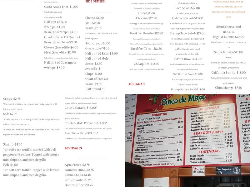 Cinco De Mayo Menu