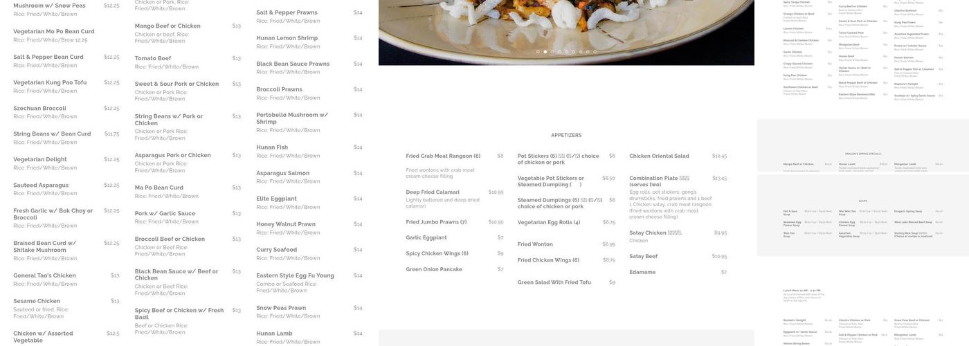 Dragon's Spring Menu