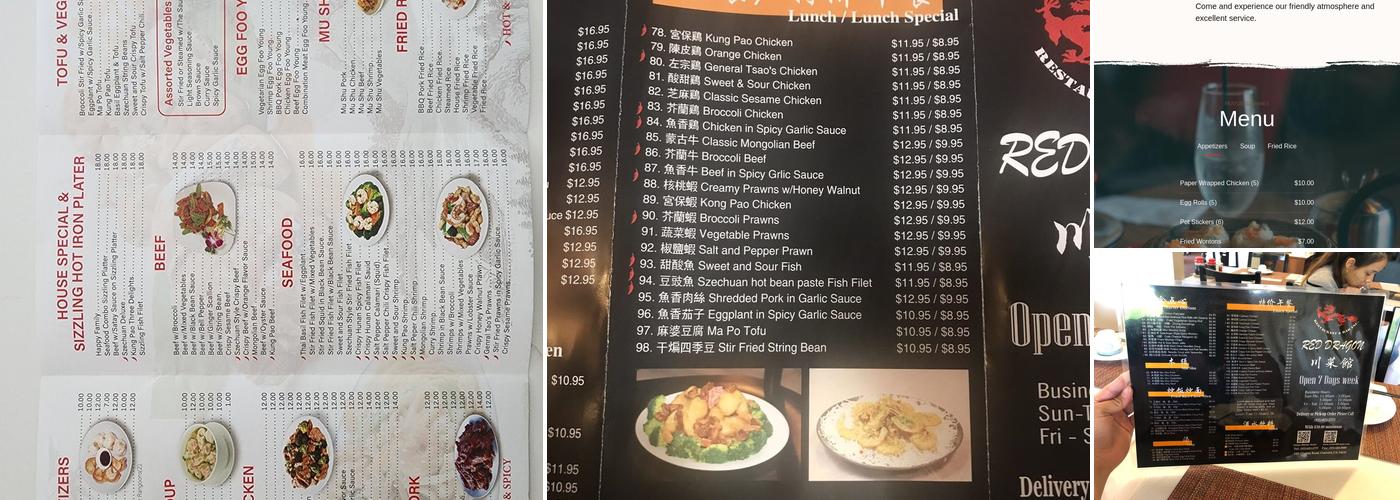 Red Dragon Menu