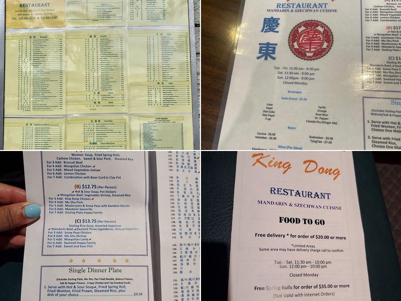 King Dong Restaurant Menu