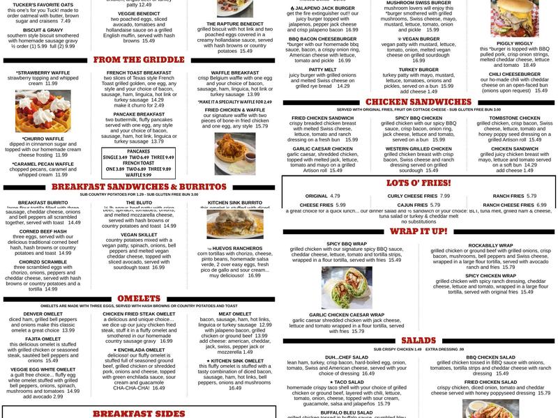 Lumpy's Diner Antioch Menu