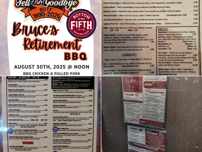 Bottom of the Fifth Menu