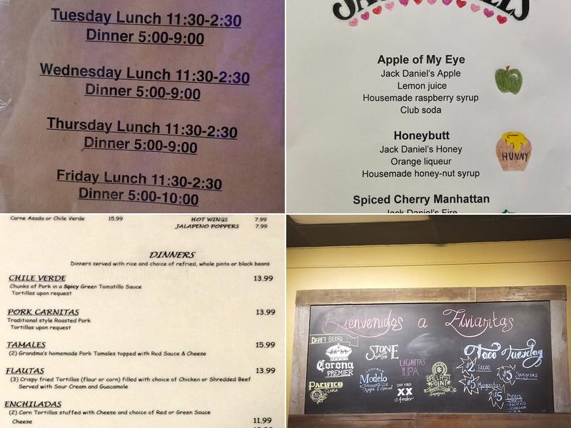 Elvia Rita’s Menu