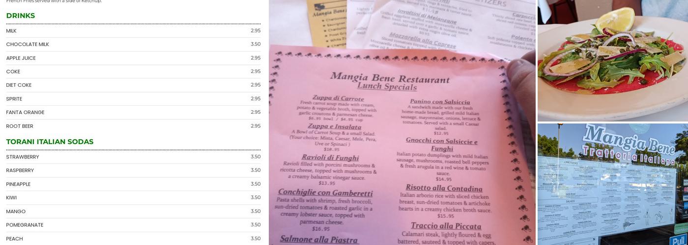 Mangia Bene Restaurant Menu
