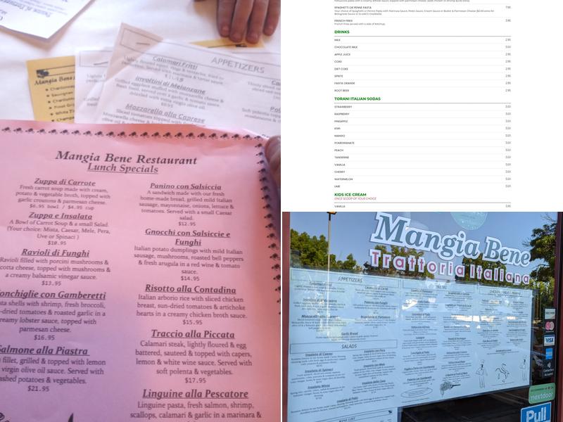 Mangia Bene Restaurant Menu