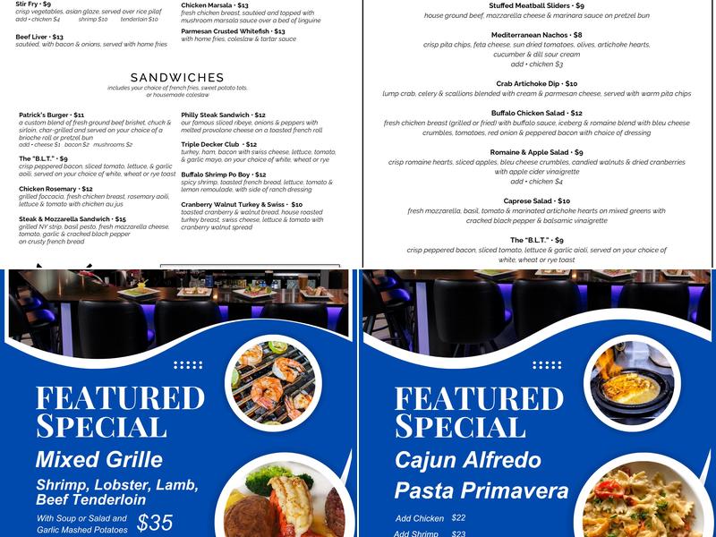 Patrick's Grille Menu