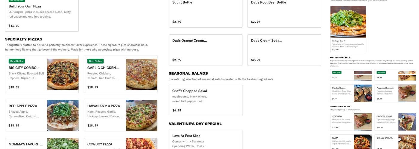 Red Apple Pizza Menu