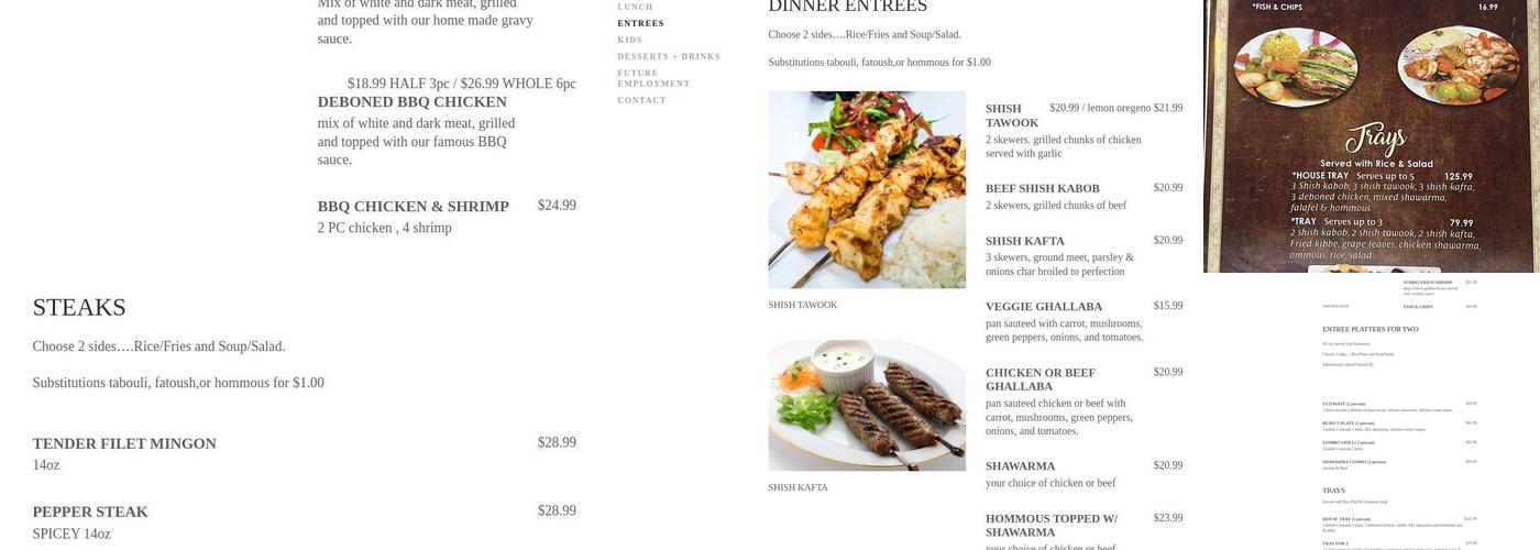 beirut by night restaurant Menu