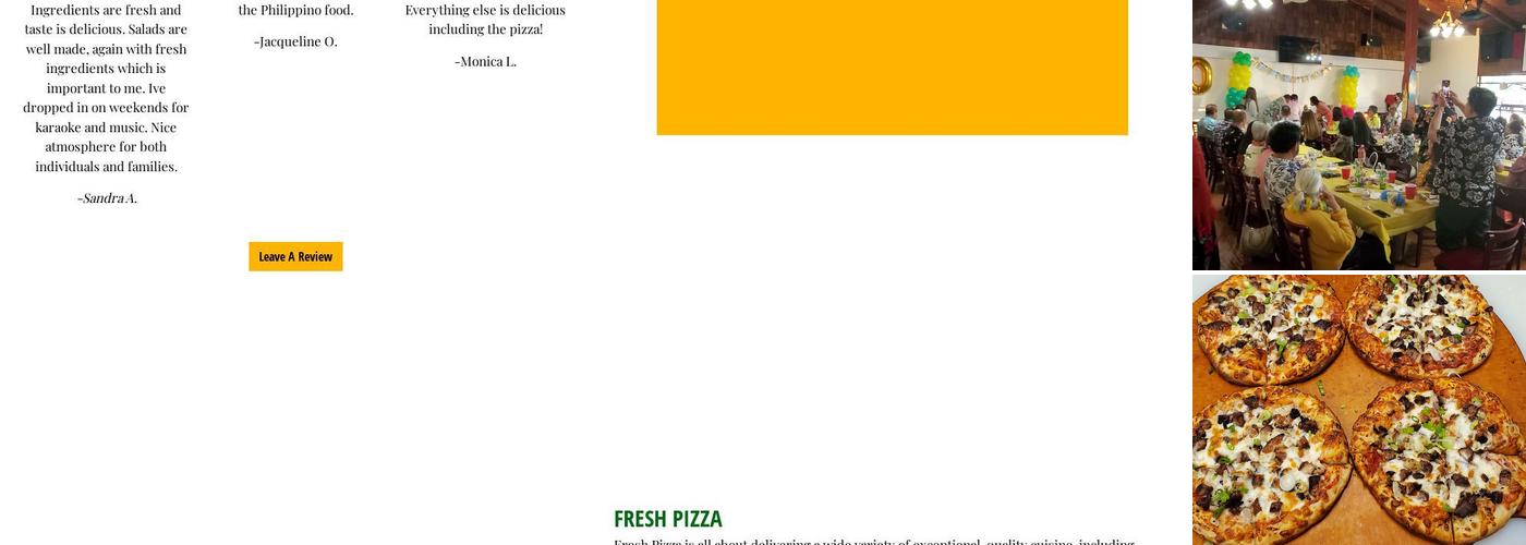 Fresh Pizza Menu