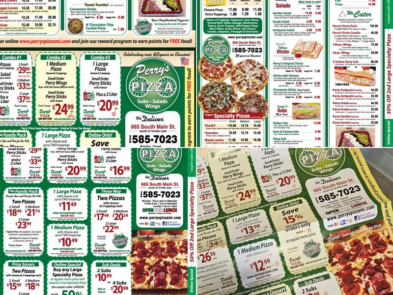 Perry's Pizza Menu