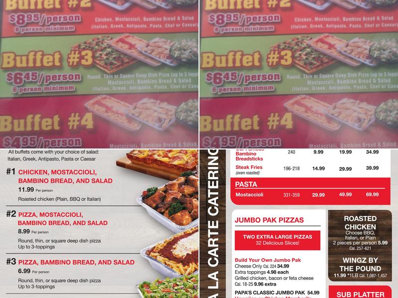 Papa Romano's Pizza & Mr. Pita Menu