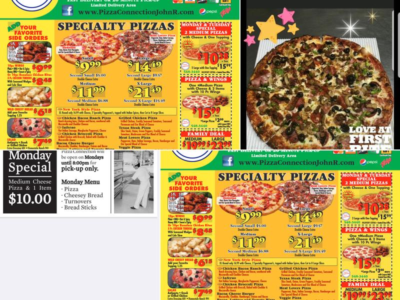 Pizza Connection Menu