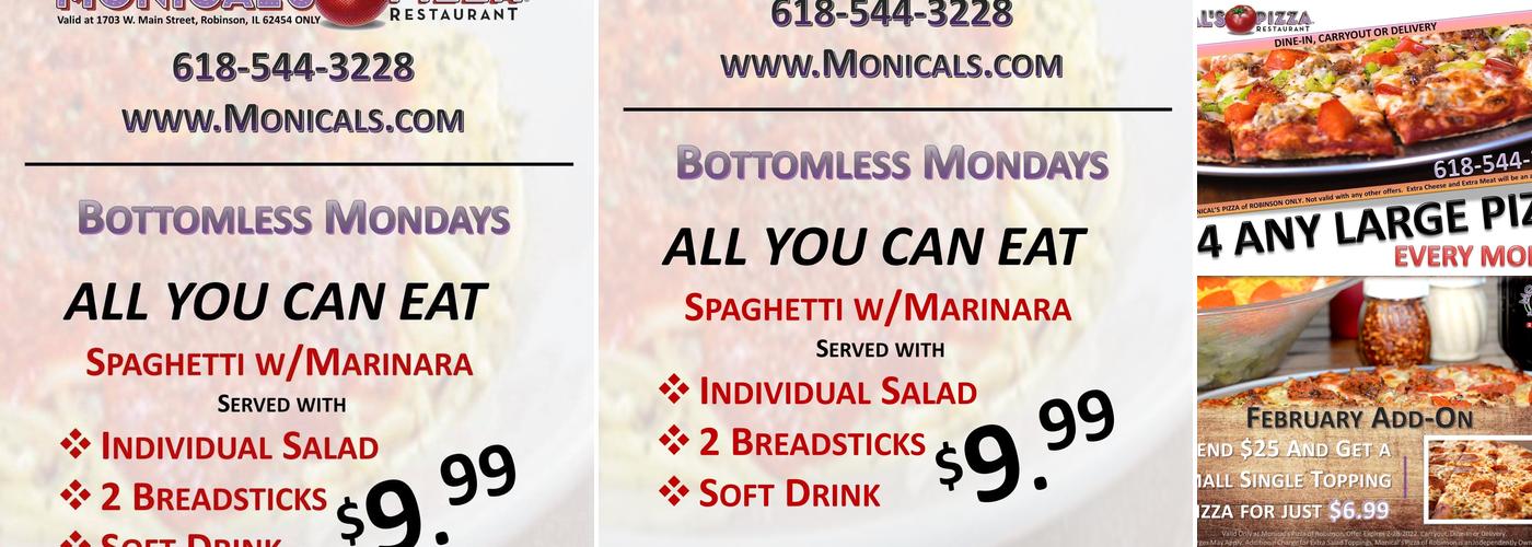 Monical's Pizza Menu