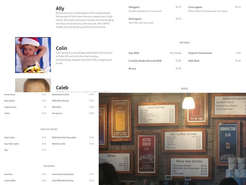 Cafe 4 Menu