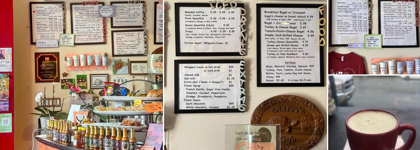 Snappy's Cafe Menu