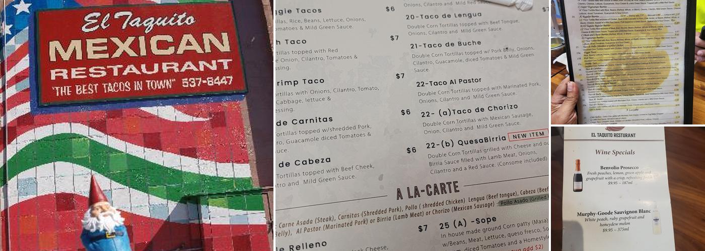 El Taquito Menu