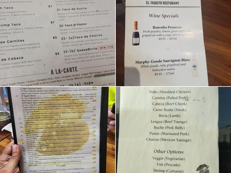 El Taquito Menu