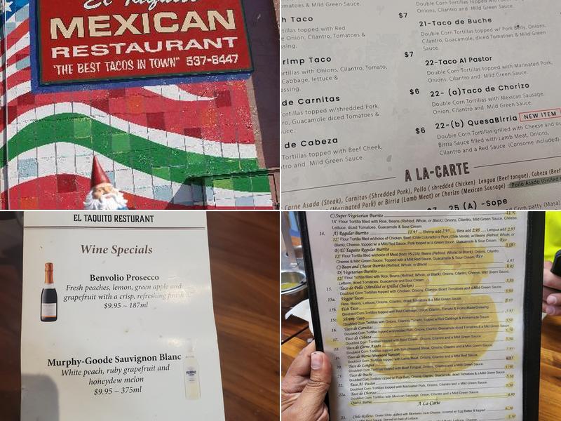El Taquito Menu