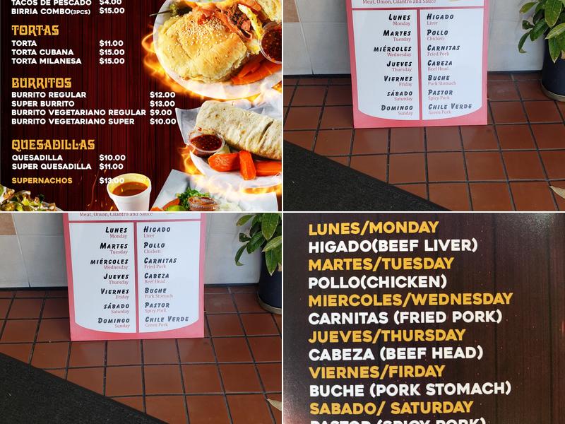 El Indio Taqueria Menu