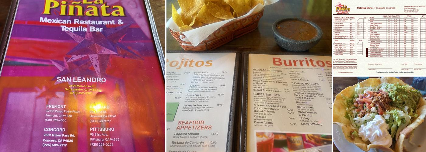 La Piñata Menu