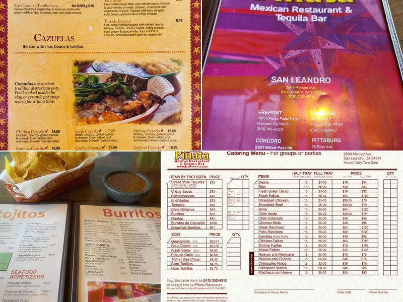 La Piñata Menu