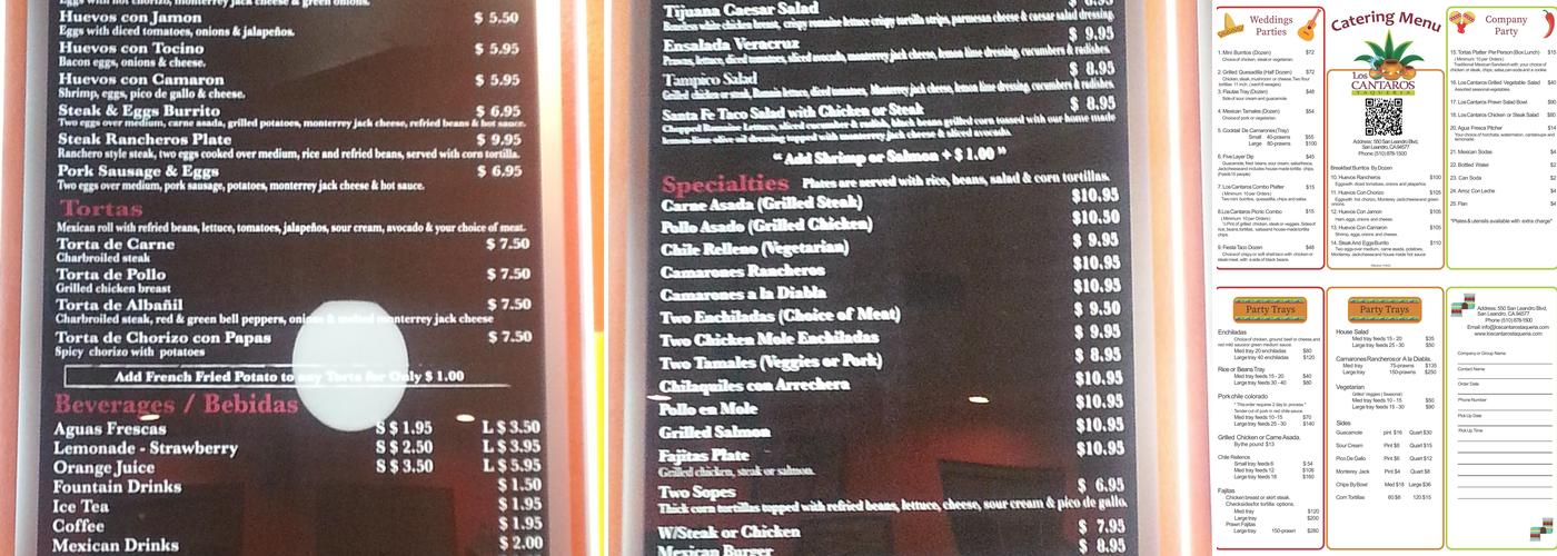 Los Cantaros Taqueria Menu