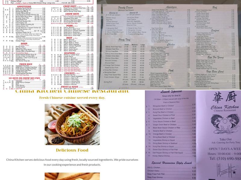 China Kitchen of Hayward Menu