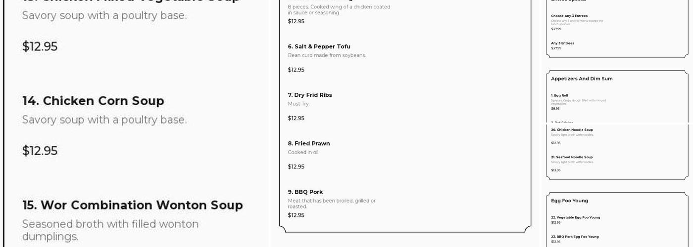 Kingkong Imperial Restaurant Menu