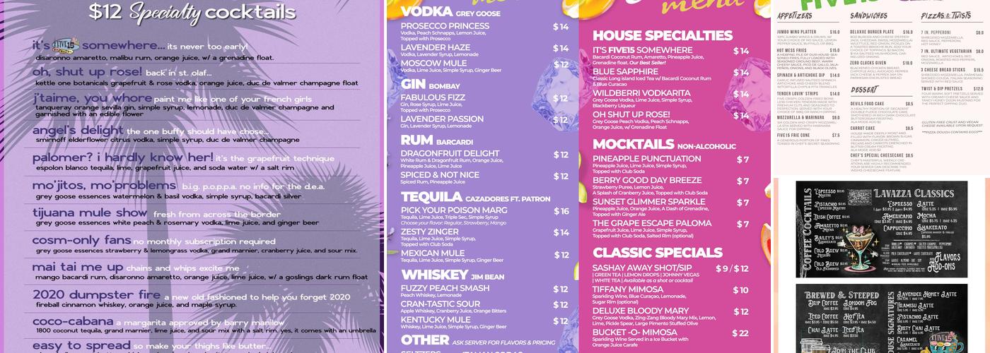 Five15 Menu