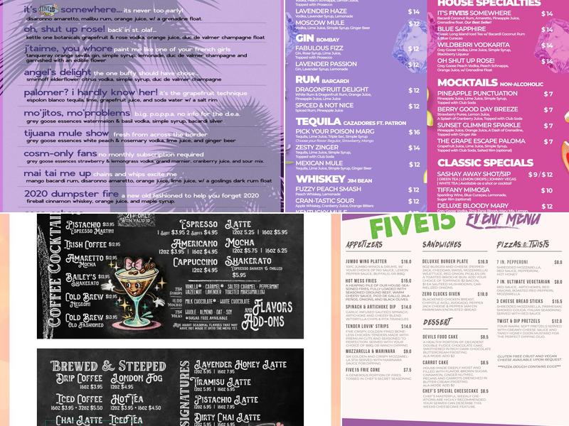 Five15 Menu
