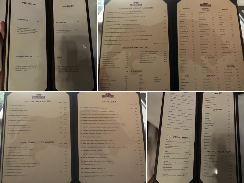 Taurinus Brazilian Steakhouse Menu