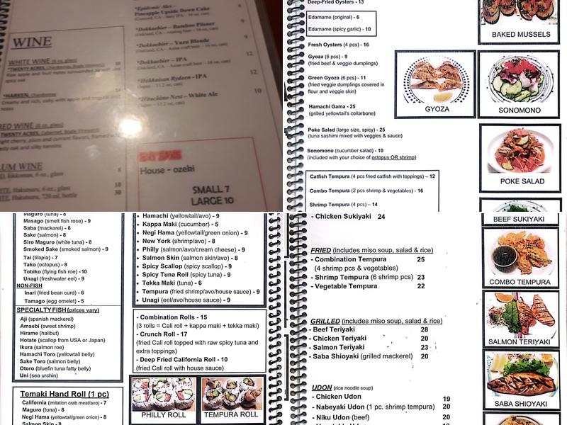 Sapporo Japanese Restaurant Menu