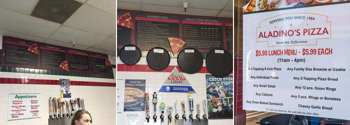 Aladino's Pizza Menu
