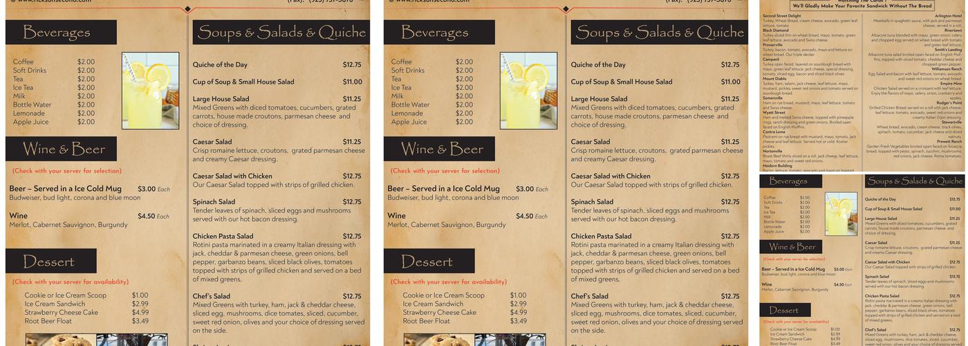 Rick's On Second Menu