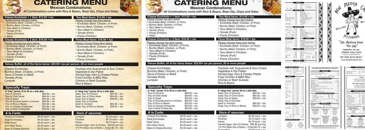 New Mecca Cafe Menu