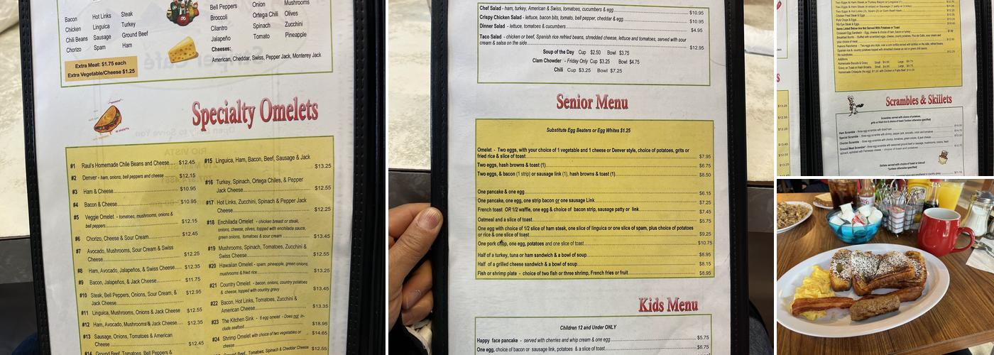 Raul's Striper Cafe Menu
