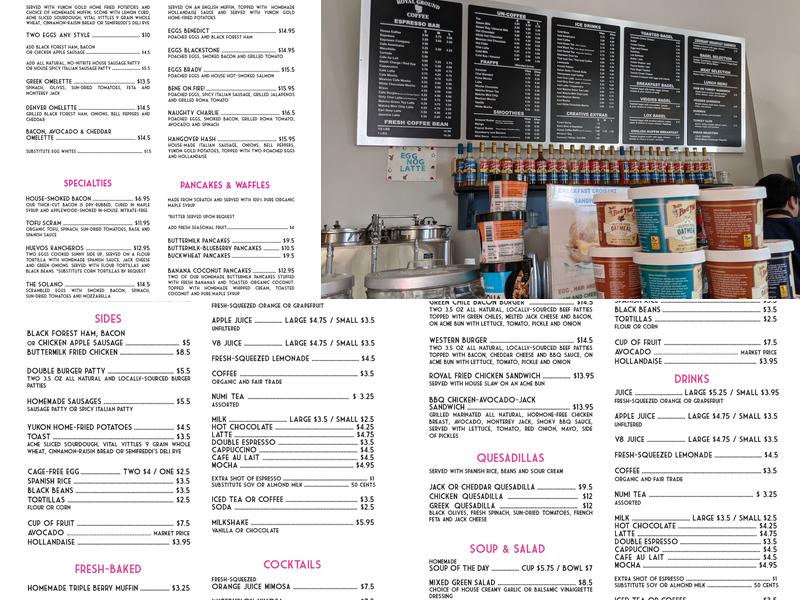 Royal Cafe Menu