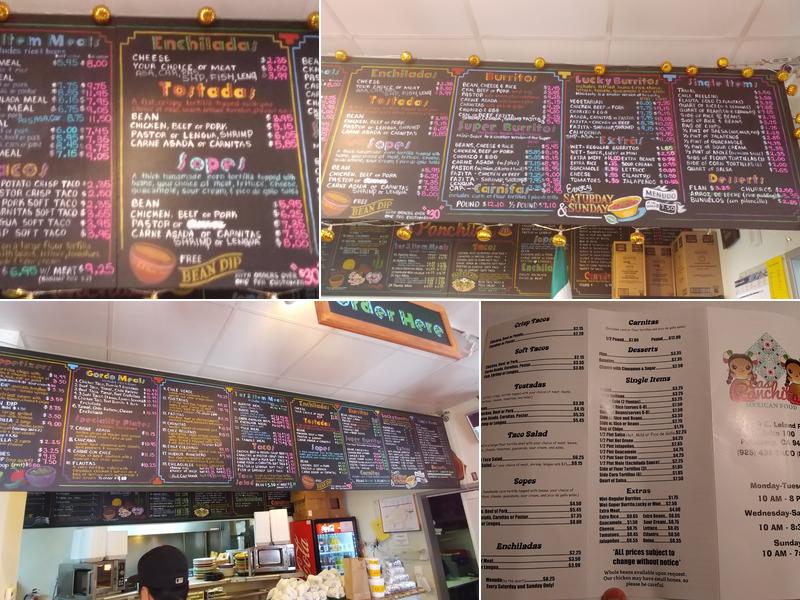 Las Panchitas Menu