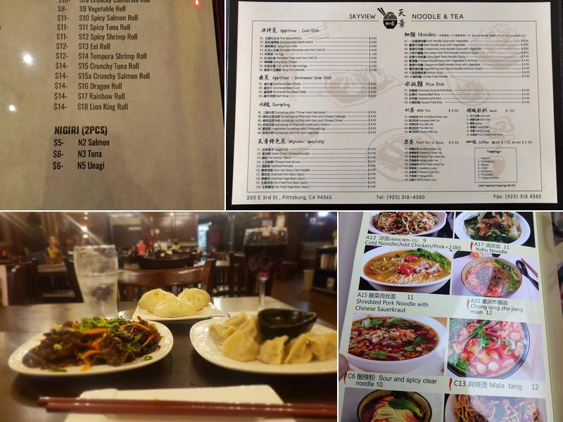 Skyview Noodle & Tea Menu