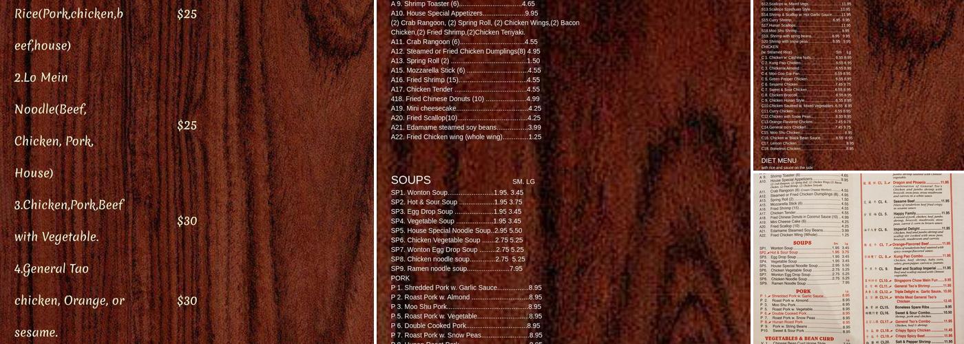 Little Panda Chinese Restaruant Menu