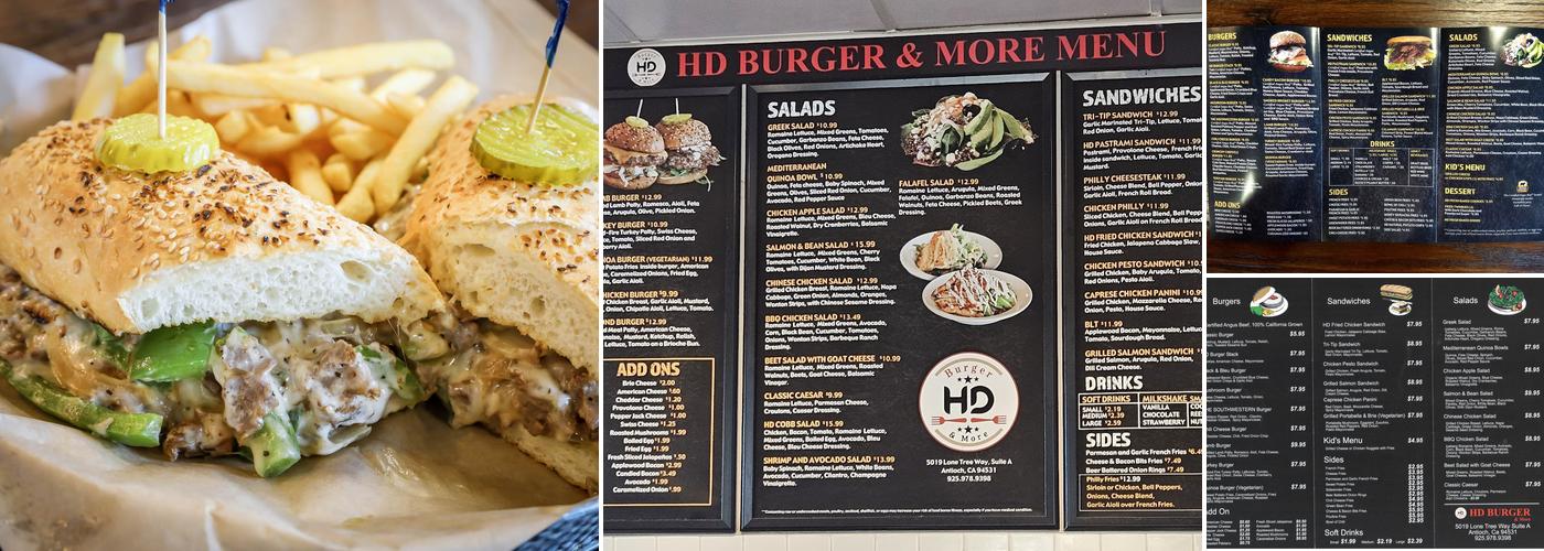 HD Burger & More Menu