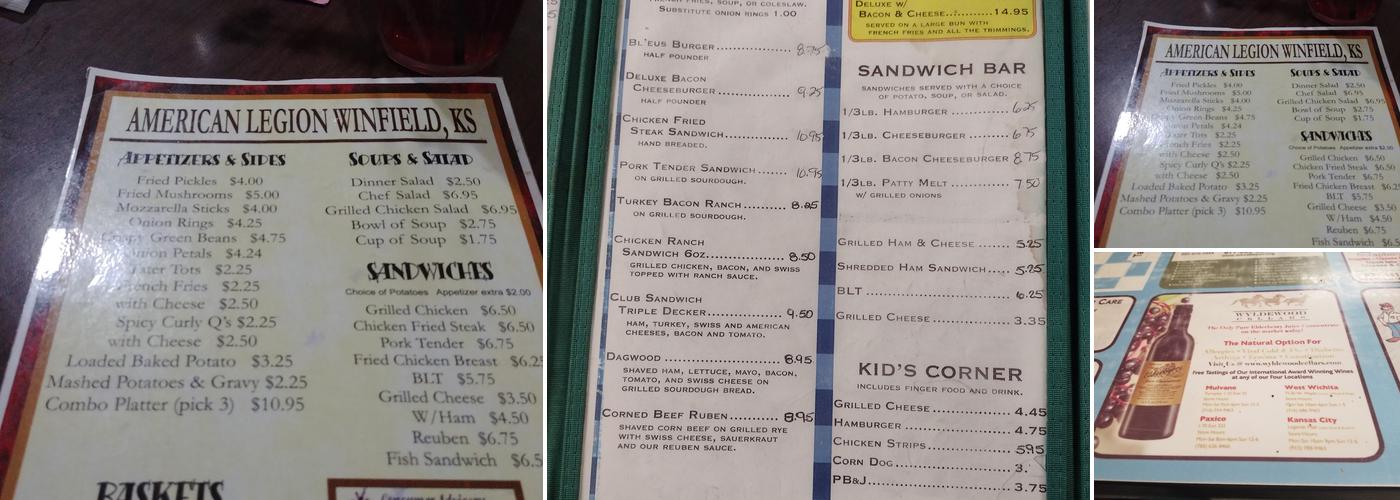 Bleus Family Dining Menu